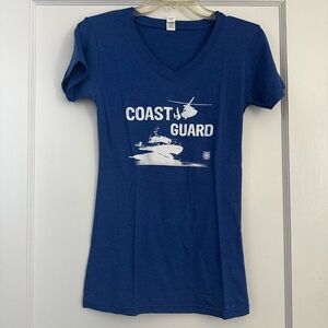 Blue U.S. Coast Guard V-Neck T-Shirt